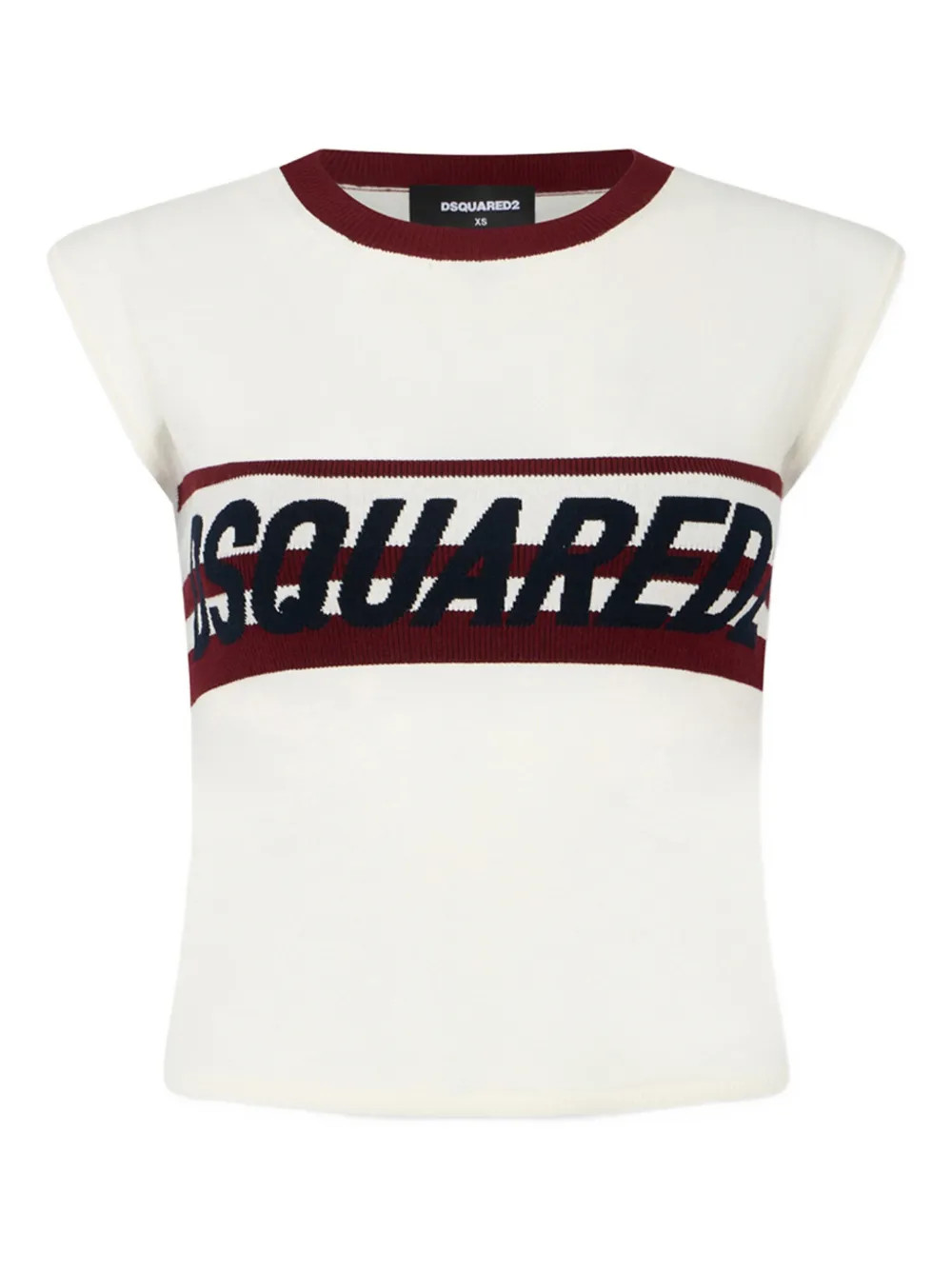 DSQUARED2 Striped Knitted T-shirt | White | FARFETCH | Farfetch Global