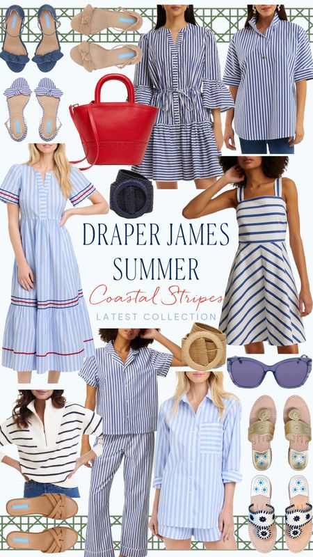 New May arrivals I’m loving at DJ right now ❤️🤍💙 Coastal stripes, dresses with an Americana vibe, special edition Jack Rogers, striped shirts, striped block heel sandals, and the classic half zip coastal striped sweaters, & blue and white striped pajama set

#LTKmidsize #LTKstyletip #LTKover40