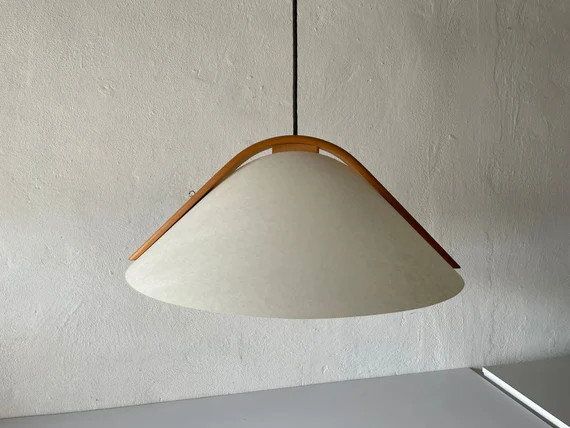 Plastic Paper and Wood Pendant Lamp by Domus 1980s Italy - Etsy | Etsy (US)