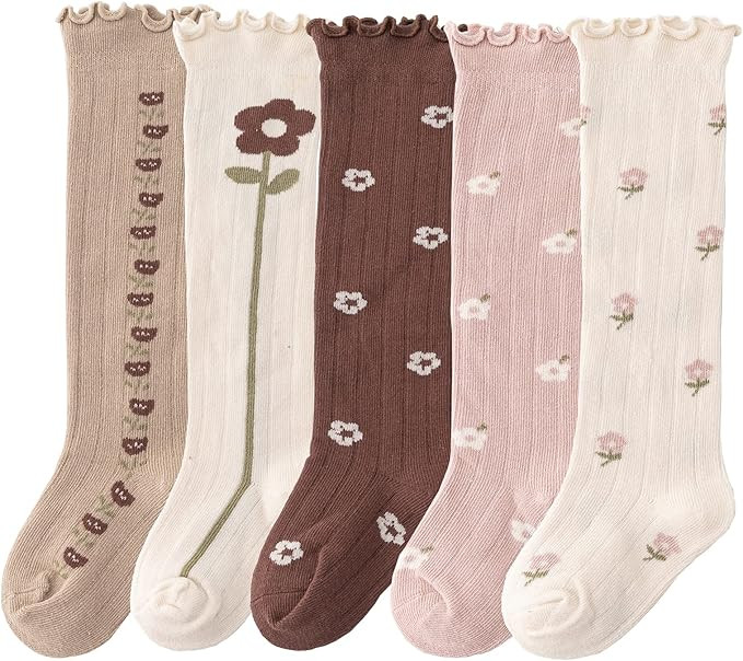 CHUNG Toddler Baby Girls Knee Hight Stocking Cotton Socks 0-7Years Solid Color Bowknot Thin Sprin... | Amazon (US)