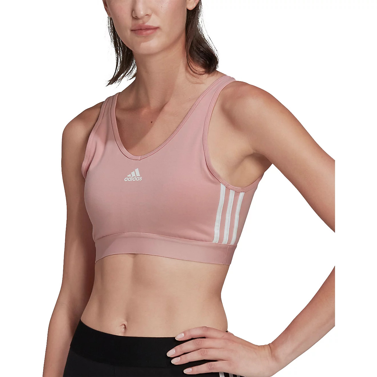 adidas Women's Essentials 3-Stripe Crop Sports Bra | Academy | Academy Sports + Outdoors