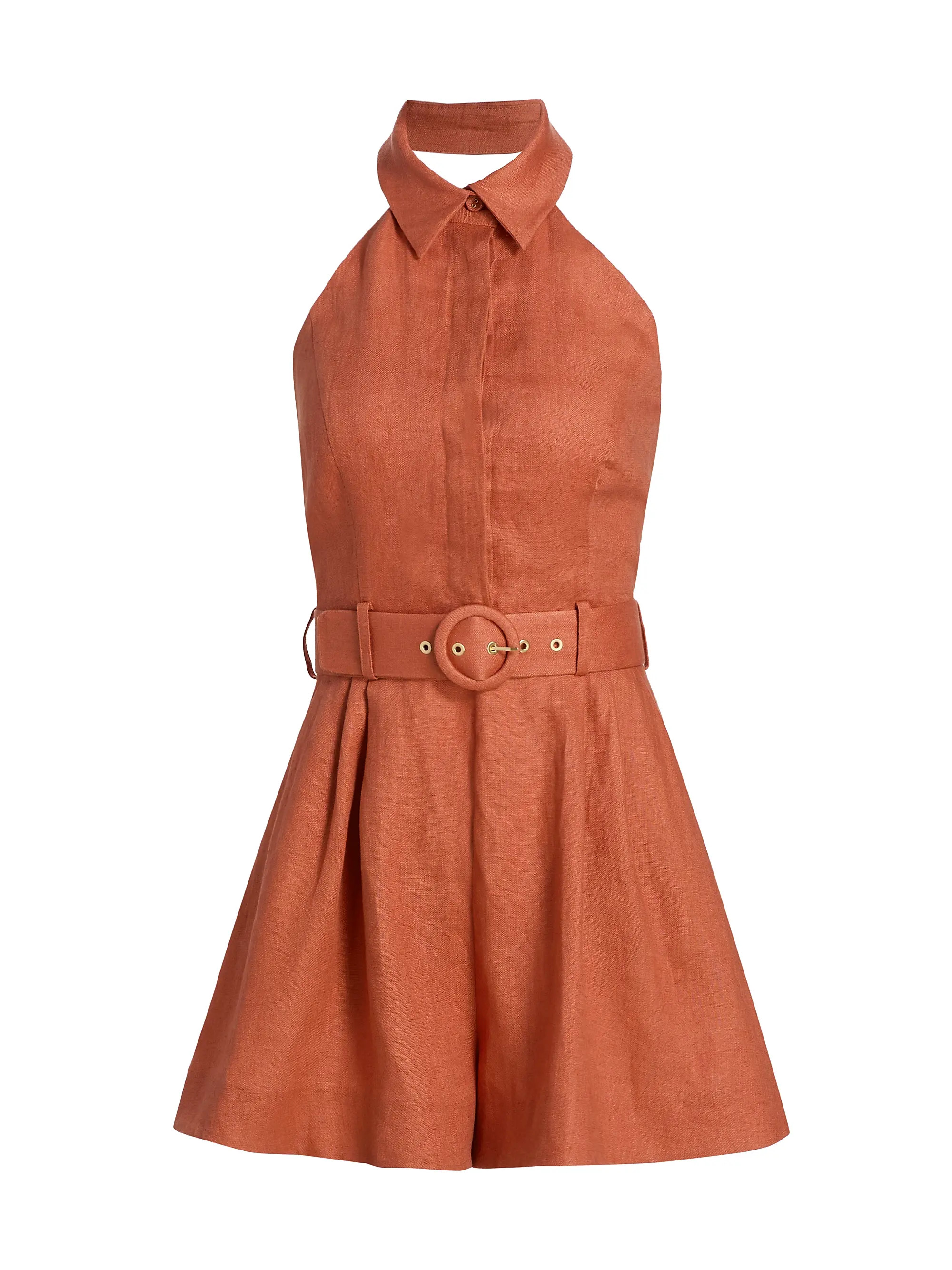 Zimmermann Awaken Halterneck Linen Romper | Saks Fifth Avenue | Saks Fifth Avenue