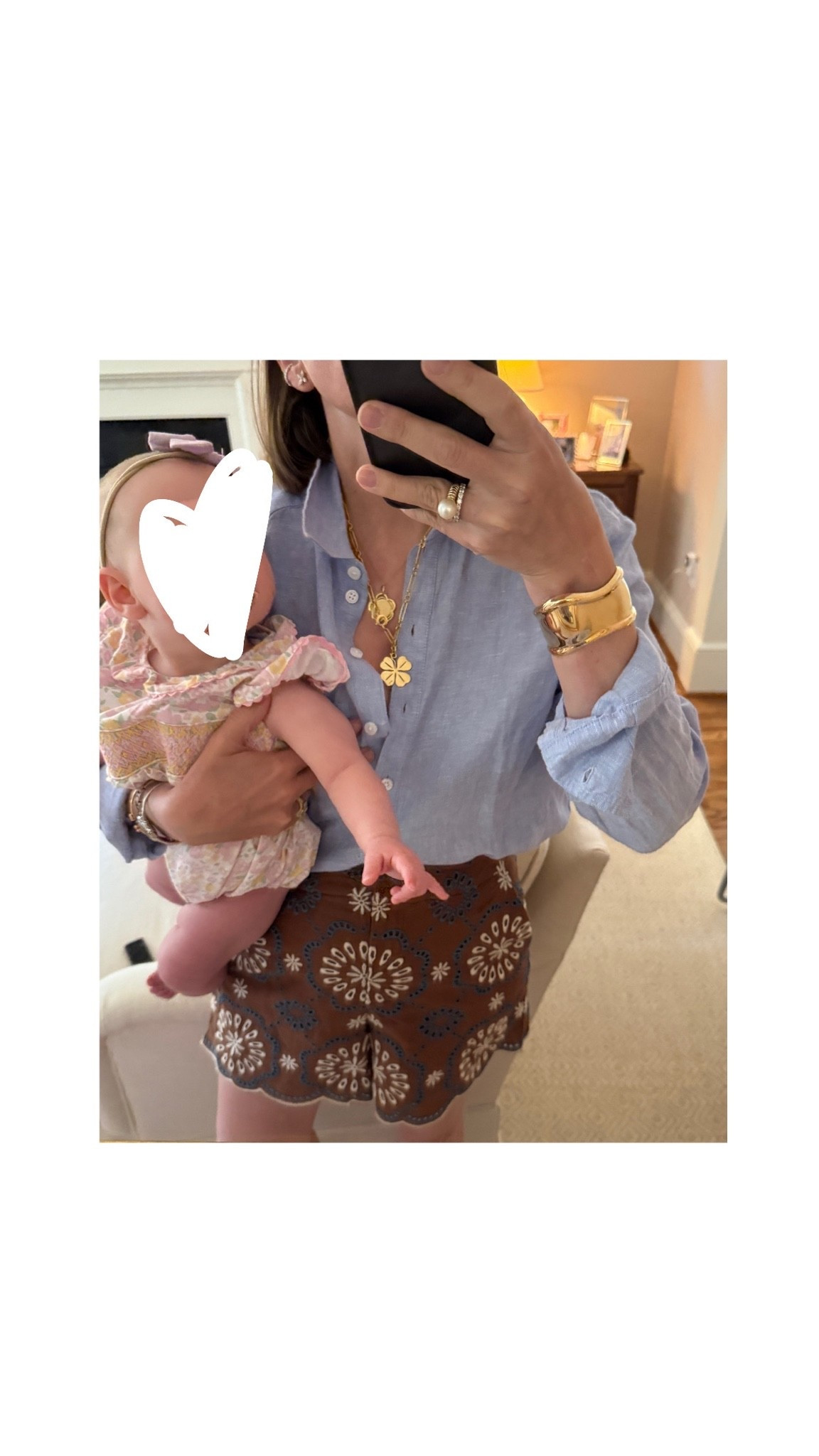 Shorts : maybe a hair on the smaller side. I am wearing a small — Shirt: runs big. I’m in 2 and probably could have sized down to Xs .

#LTKPetite #LTKootd #LTKBaby