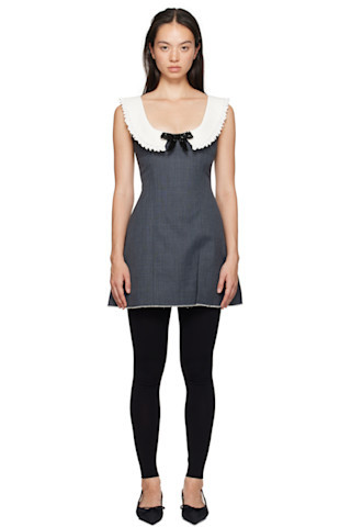 Gray Round Neck Sleeveless Minidress | SSENSE