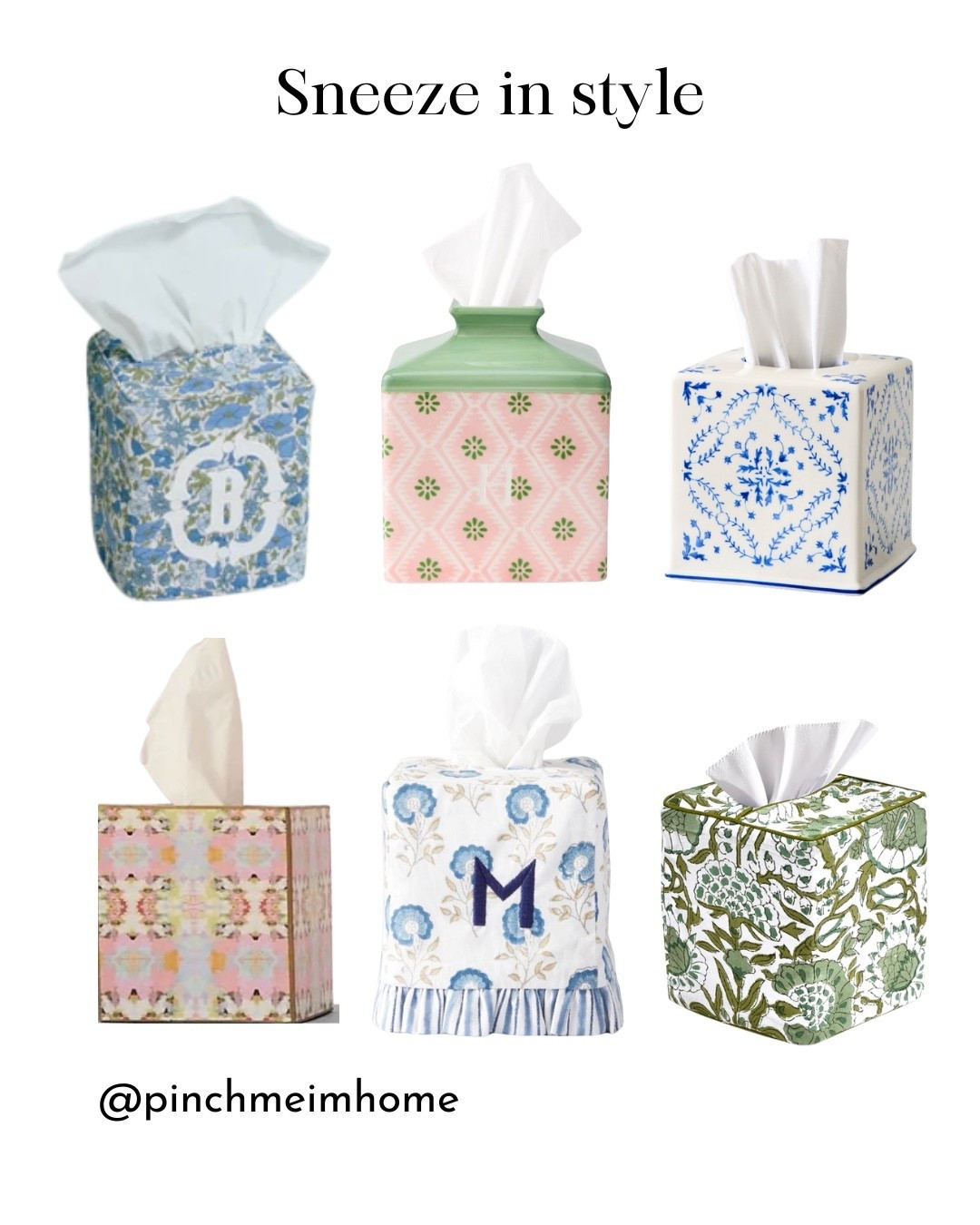 Tissue season is upon us and your sniffles deserve better than a boring box. Here are my favorite chic little vessels that make “bless you” feel stylish. 🌸✨

#LTKFindsUnder50 #LTKFamily #LTKHome