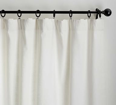 Emery Linen/Cotton Rod Pocket Curtain - Ivory | Pottery Barn (US)