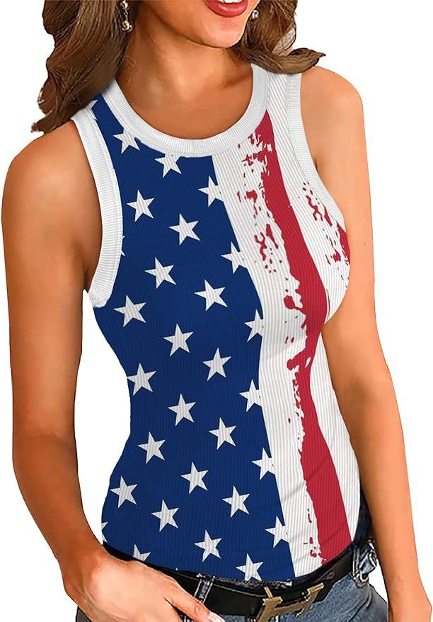 XIEERDUO Women's Ribbed Tank Tops Sleeveless Summer Tops Basic Casual Cami Shirts | Amazon (US)