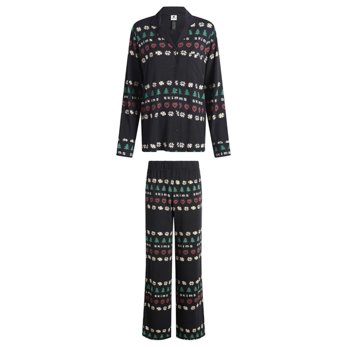 SKIMS Women's x CPFM Sleep Set in Onyx Pine Fairisle, Size X-Small | END. Clothing