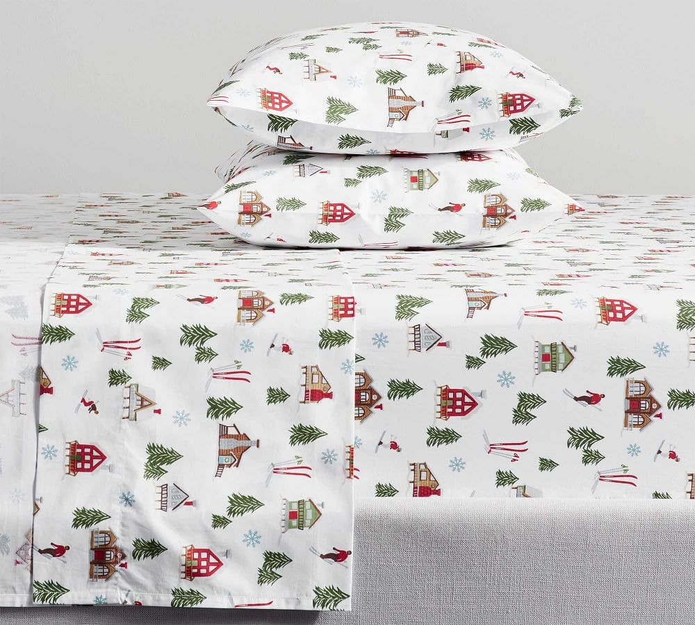 Ski Lodge Organic Cotton Sheet Set, Queen | Pottery Barn (US)