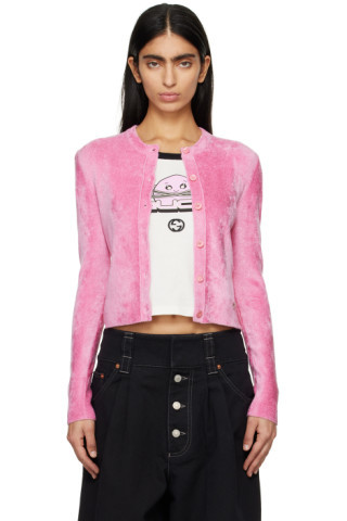 Pink Button Cardigan | SSENSE