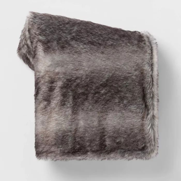 Faux Fur with Sherpa Reverse Throw Blanket - Threshold™ | Target