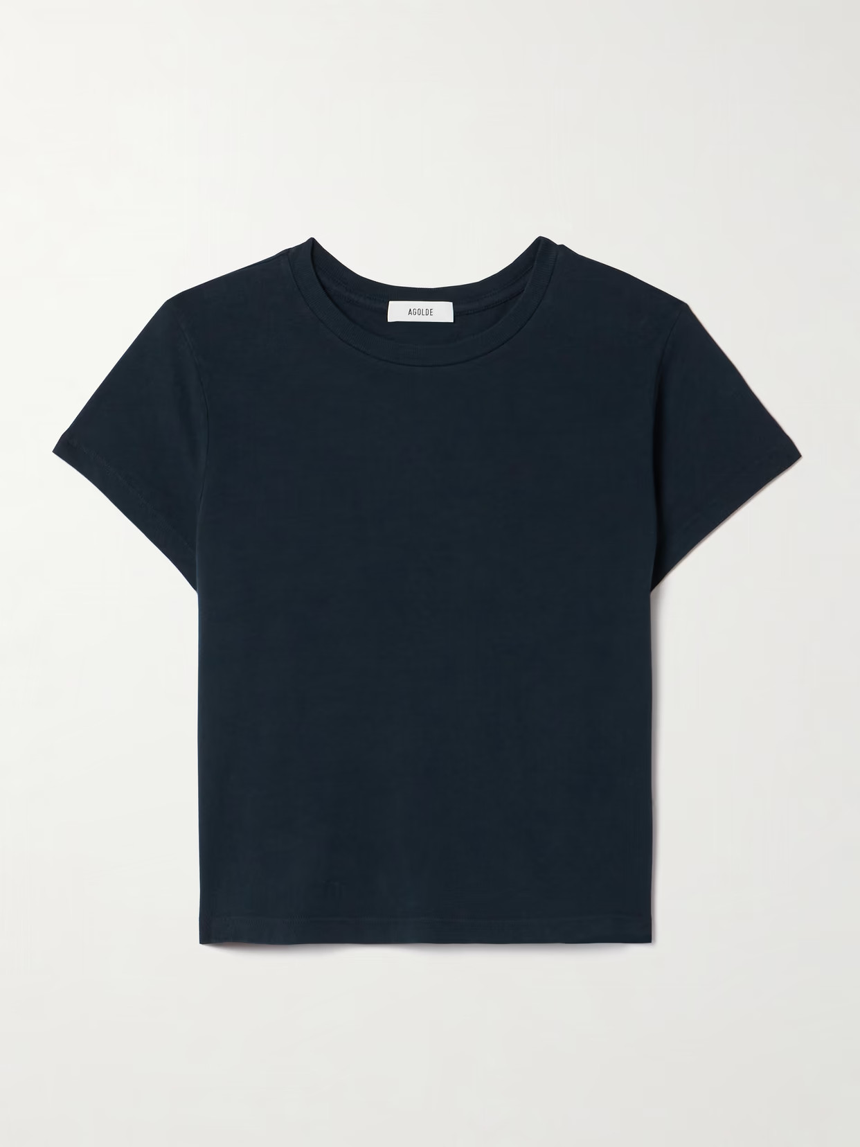 AGOLDE - Adine Cropped Organic Cotton-jersey T-shirt - Blue | NET-A-PORTER (US)