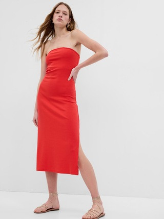 Modern Strapless Split-Hem Midi Dress | Gap (US)
