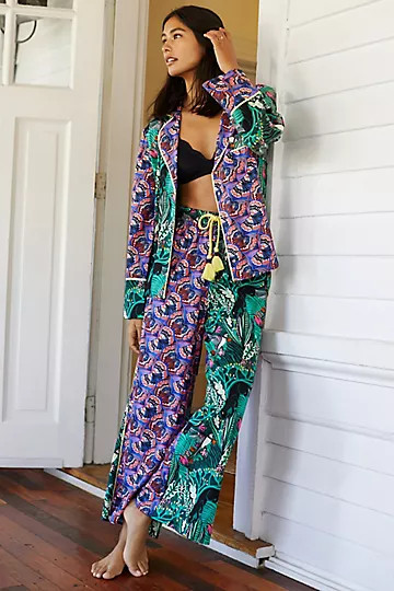 Masha Volnova for Anthropologie Wide-Leg Sleep Pants | Anthropologie (US)