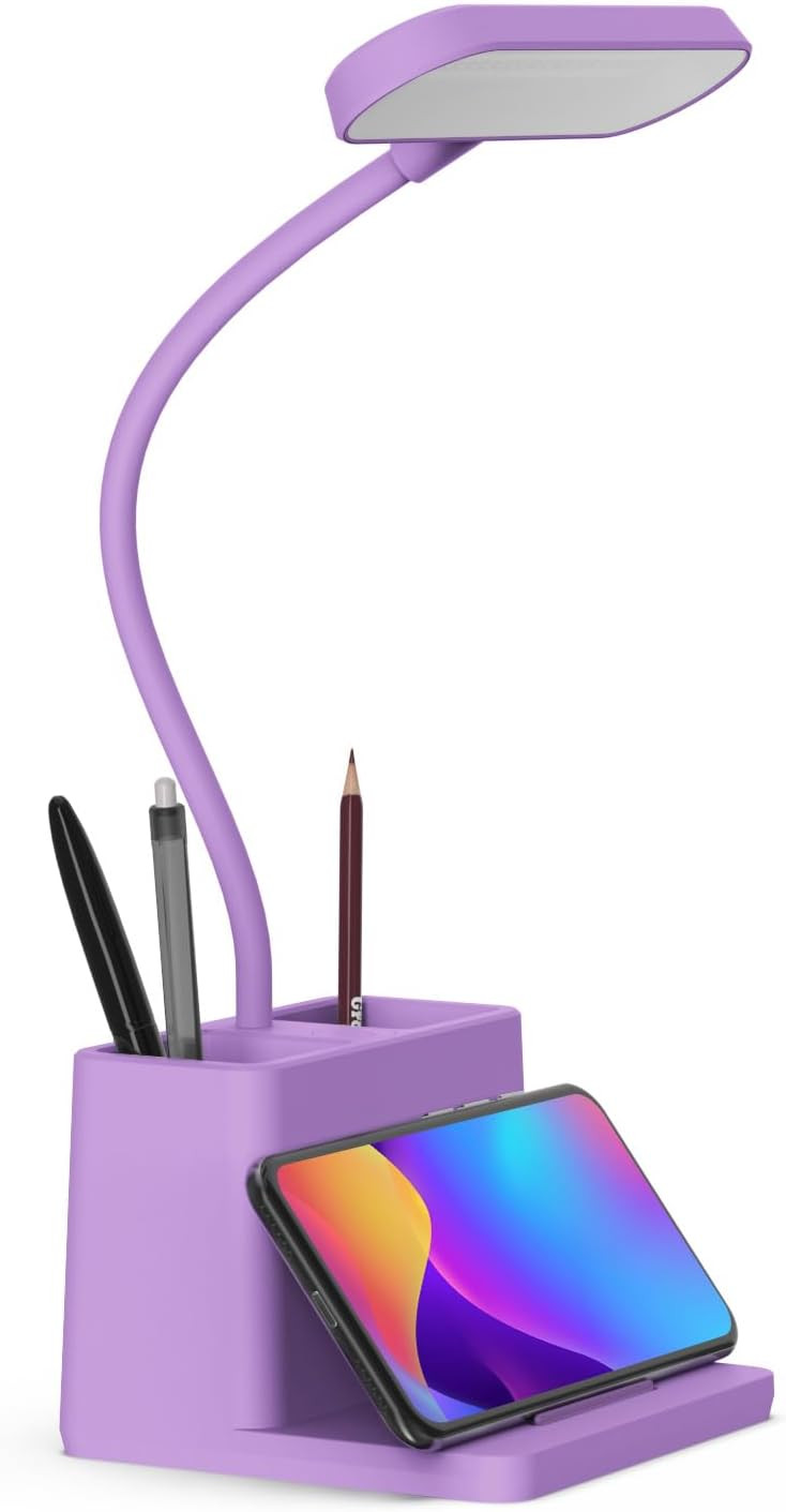 AXX Cute Purple Desk Lamp, Rechargeable Study Table Light for Home Office, Small, Battery Operate... | Amazon (US)