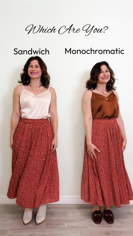 Petite friendly maxi skirt (well out a midi but maxi for me). Wearing size small in skirt and camisoles.

I'm 4'10" and 115#; bust 32B, waist 26, hips 36


#LTKVideo #LTKFindsUnder50 #LTKStyleTip