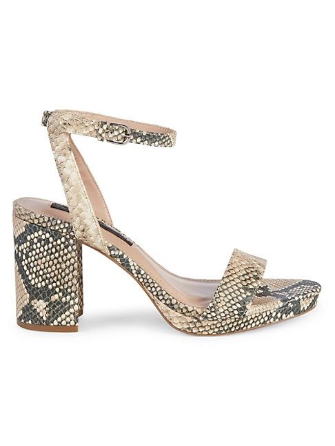 Vice Snakeskin-Embossed Block Heel Sandals | Saks Fifth Avenue OFF 5TH