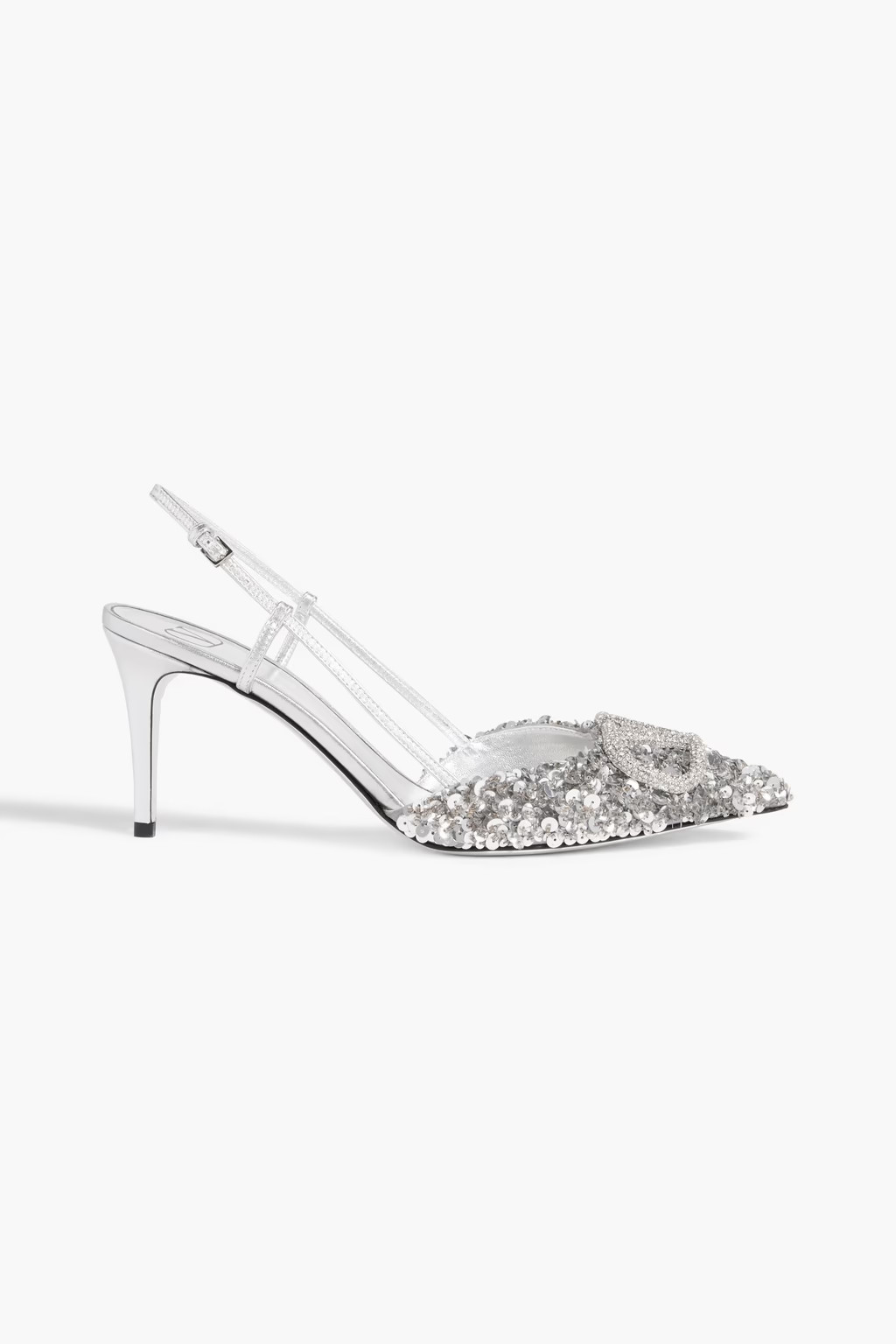 VLOGO sequined leather slingback pumps | The Outnet (US and CA)