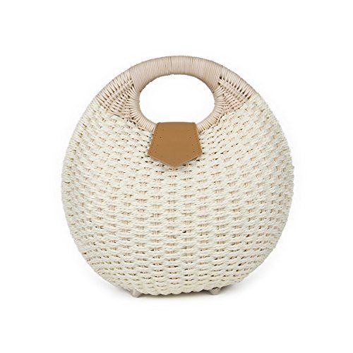 SUKUTU Womens Summer Hand Weave Straw Top Handle Handbag Clutches | Amazon (US)
