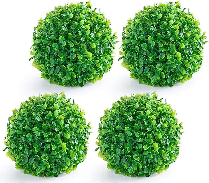 Vumdua Boxwood Ball, 4 Pack Fuax Boxwood Decorative Balls Artificial Topiary Plant for Home Decor... | Amazon (US)