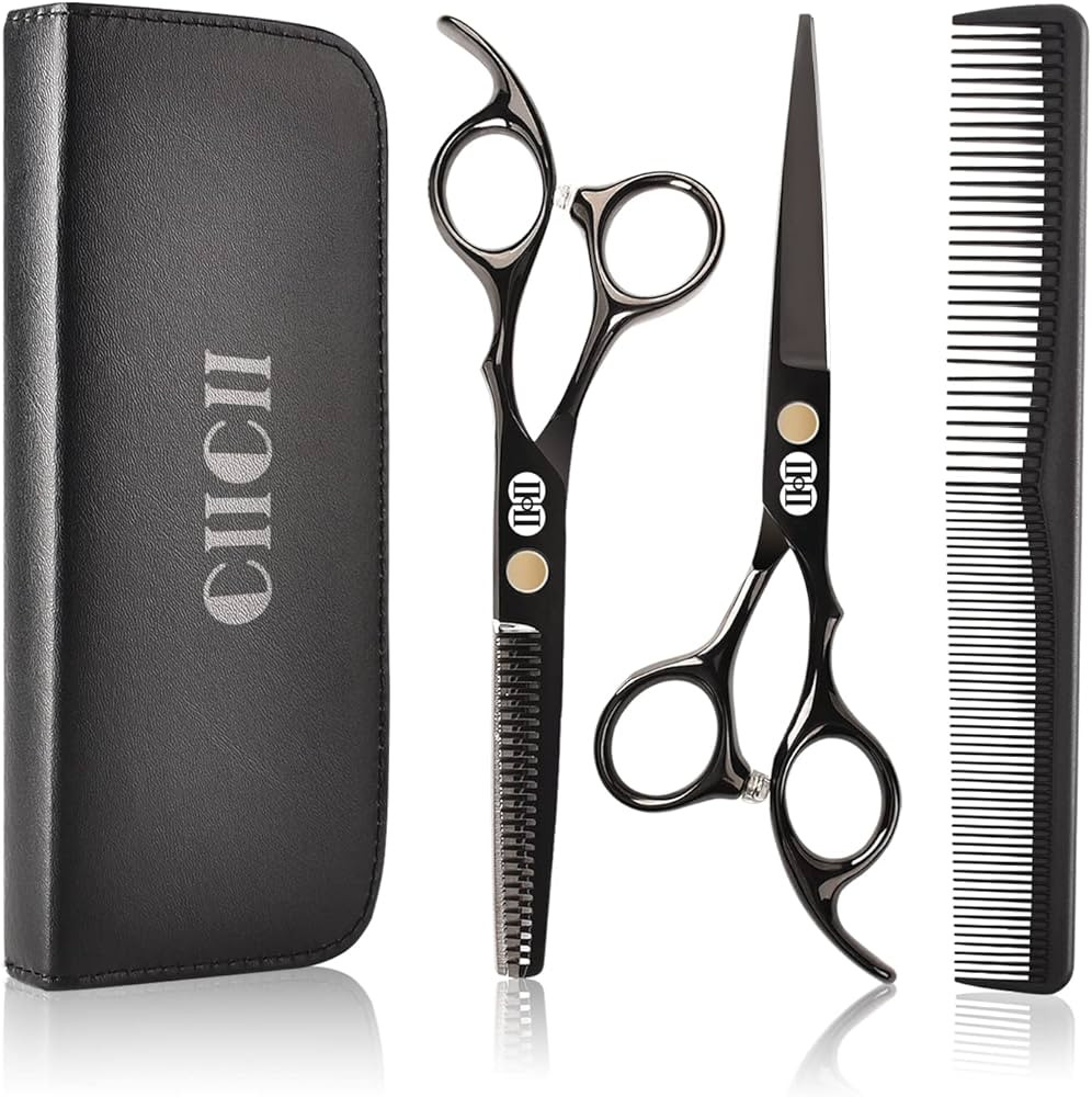 CIICII Hair Cutting Scissors Shears Kit, Professional Hairdressing Scissors Set (Hair Beard Trimm... | Amazon (US)