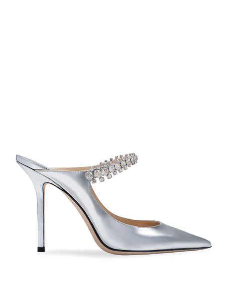 Jimmy Choo Bing Metallic Crystal-Strap Pumps | Neiman Marcus