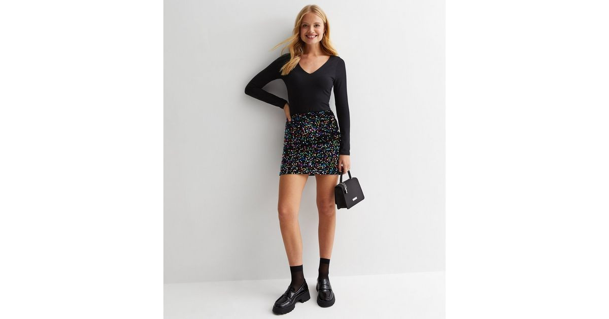 Sunshine Soul Multicoloured Sequin Mini Skirt
						
						Add to Saved Items
						Remove from S... | New Look (UK)