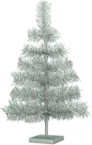 24" Silver Christmas Trees Artificial Aluminum Brush Branches Classic Tinsel Feather Tree Tableto... | Amazon (US)