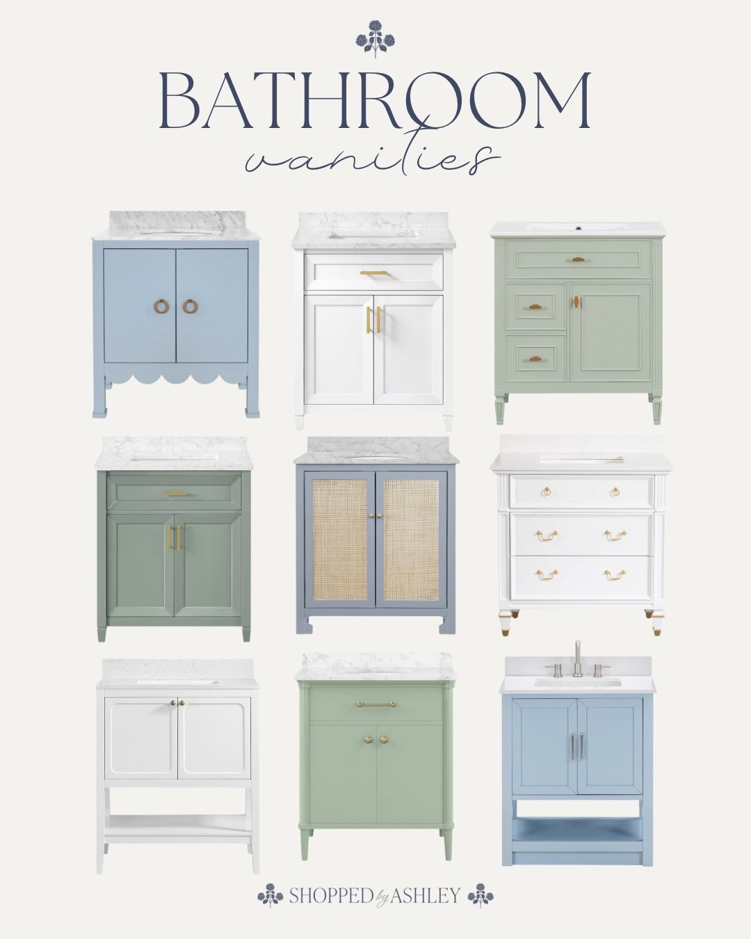 Classic coastal bathroom vanities

Coastal home, bathroom vanity, white vanity, blue vanity, coastal vanity, designer style

#LTKHome