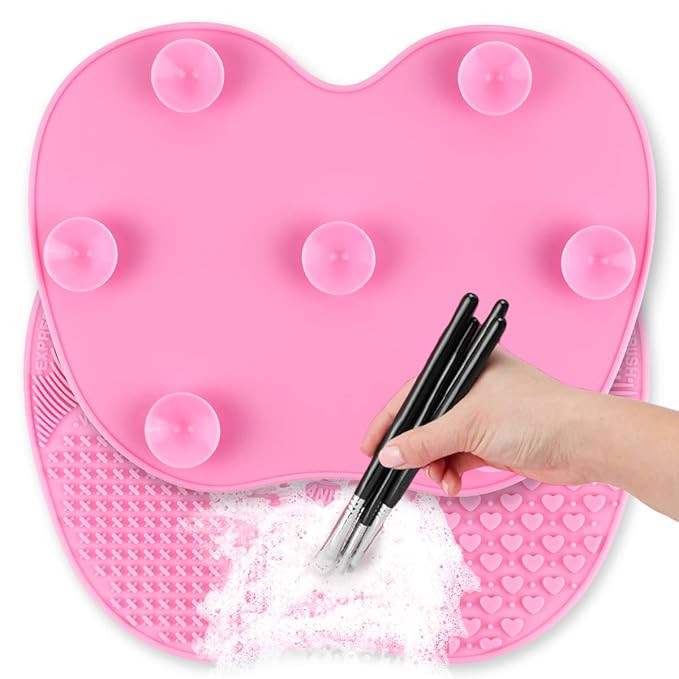Ranphykx Silicon Makeup Brush Cleaning Mat Makeup Brush Cleaner Pad Cosmetic Brush Cleaning Mat P... | Amazon (US)