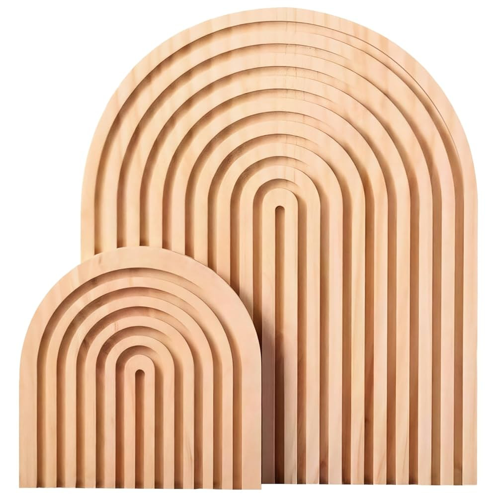 2 Pcs Wood Rainbow Arch Decor, Decorative Wood Cutting Board, Modern Boho Room Decor Serving Tray... | Amazon (US)