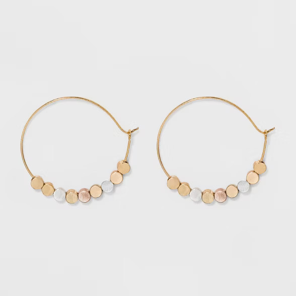 Brass beads Hoop Earrings - Universal Thread™ Gold | Target
