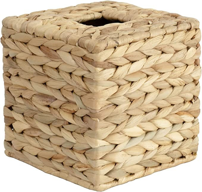 ATHENA HOME Tissue Box Cover, Water Hyacinth Square Napkin Box, Natural Hyacinth Tissue Paper Hol... | Amazon (US)