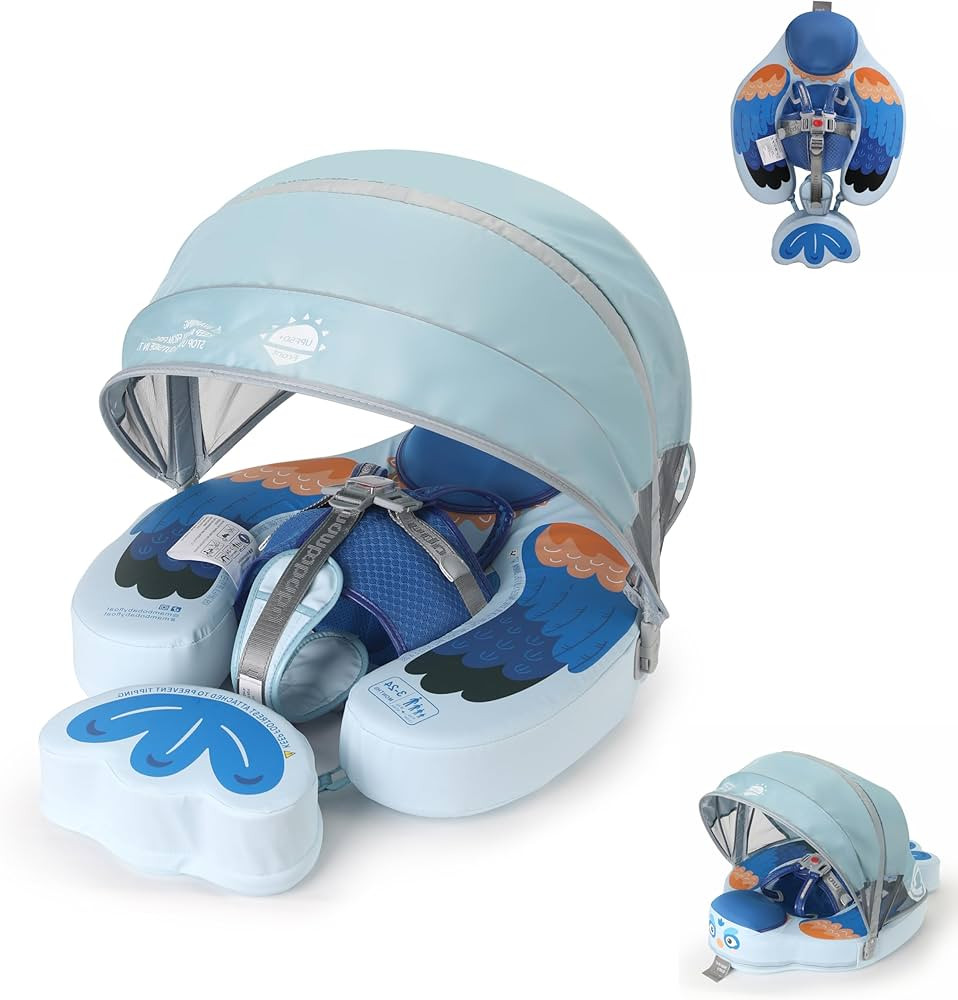 Mambobaby Floats with Canopy &Tail, Non-Inflatable Baby Float for Pool Add Tail Avoid Flip Swim T... | Amazon (US)