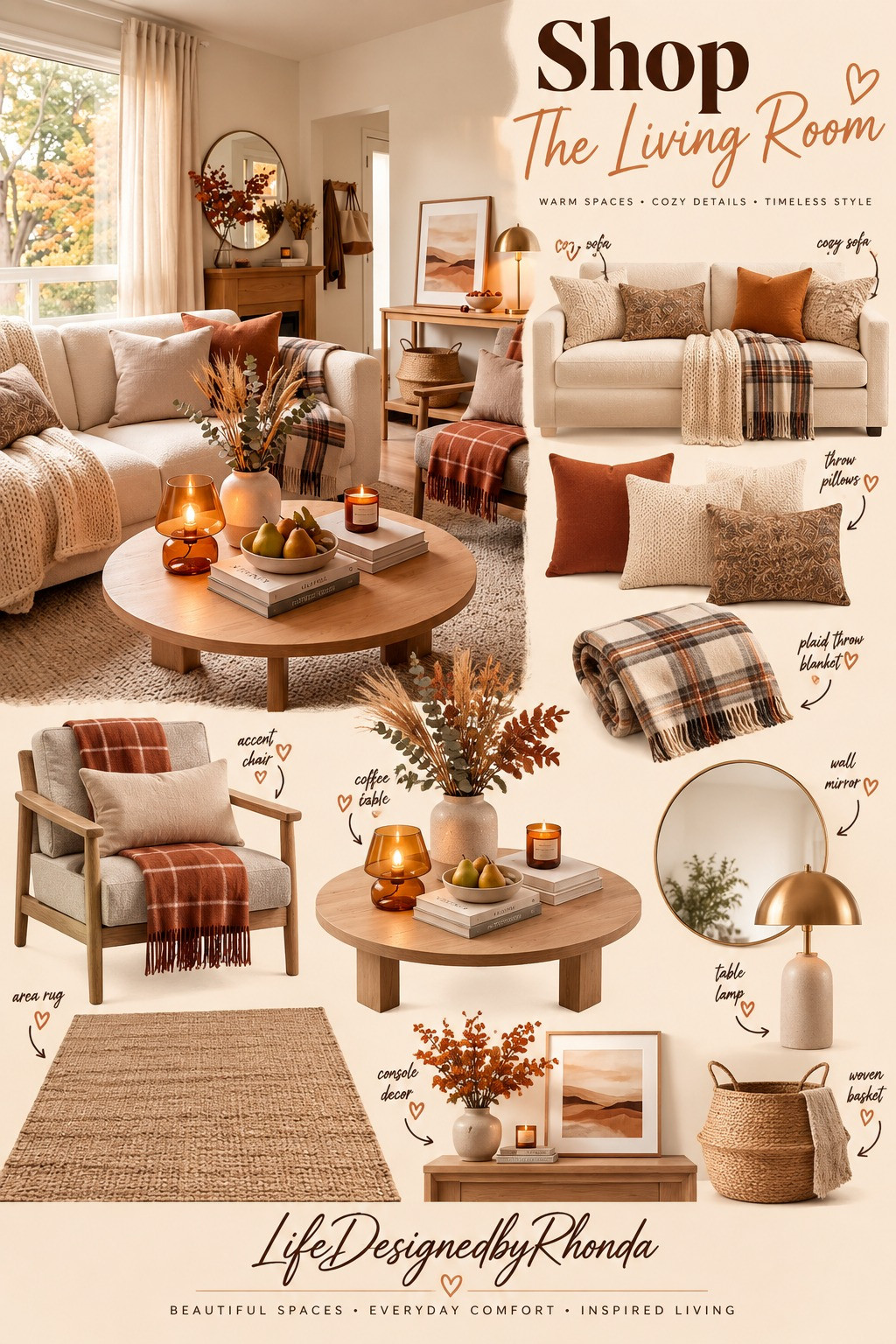 Layer your living room with warm spaces, cozy details and timeless style for effortless fall comfort. 

 #LTKActive #LTKHome #LTKSaleAlert