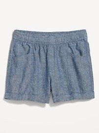 High-Waisted Linen-Blend Chambray Shorts for Women -- 3.5-inch inseam | Old Navy (US)