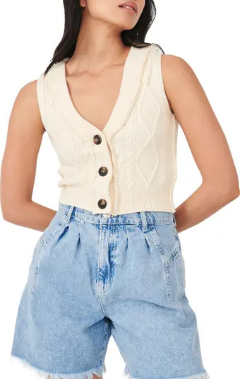 Free People Denson Cable Knit Vest | Nordstrom | Nordstrom