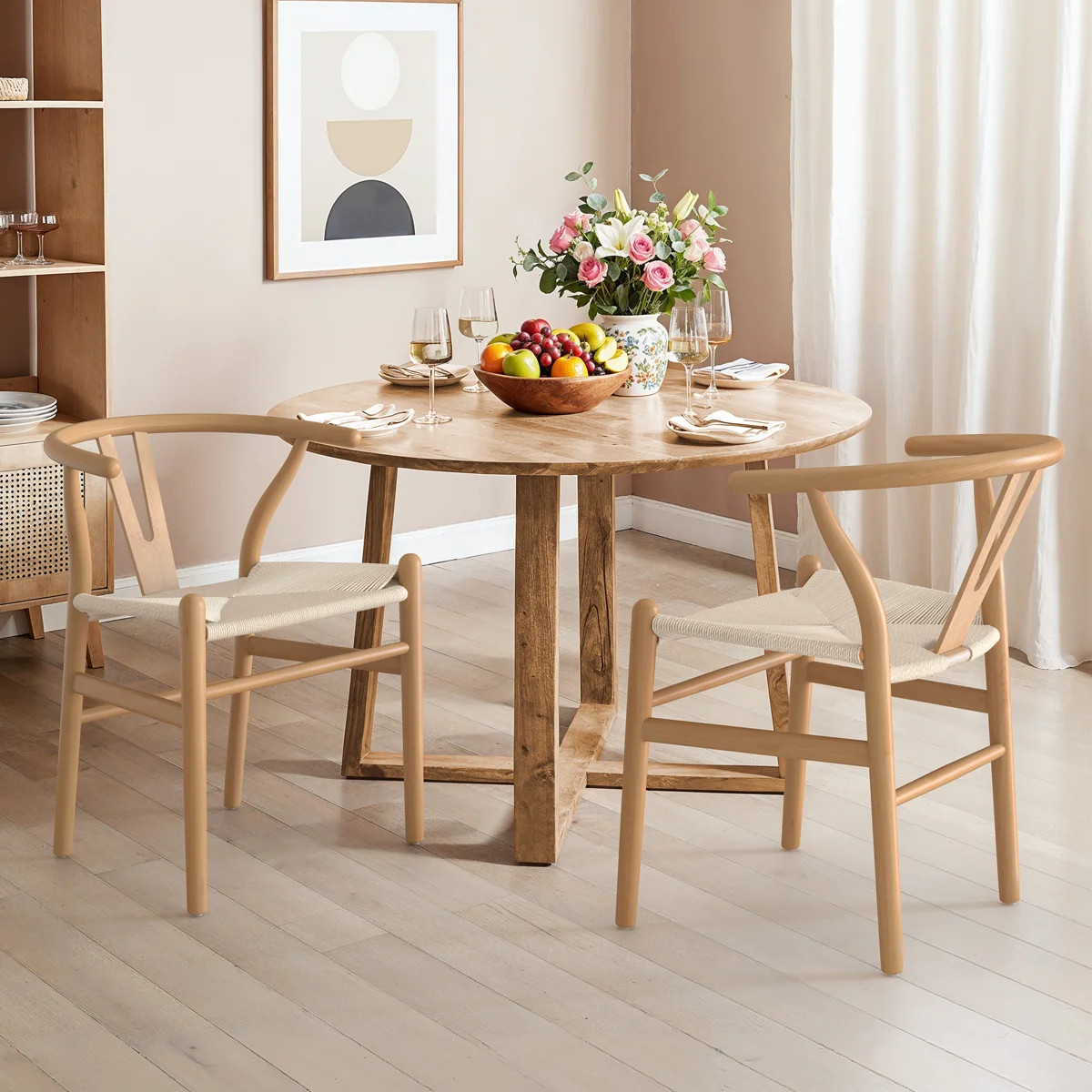 Wagner Woven Solid Wood Dining Chairs (Set of 2) | Wayfair North America