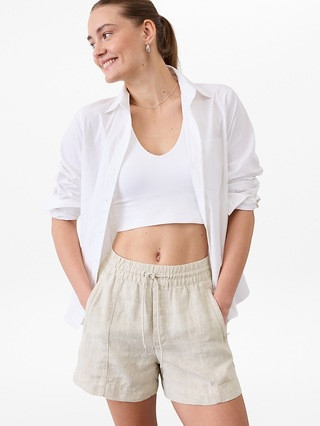 Retreat Linen Mid Rise 4" Short | Athleta | Athleta