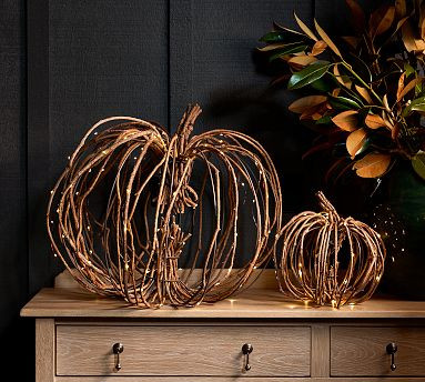 Lit Natural Pumpkin | Pottery Barn (US)