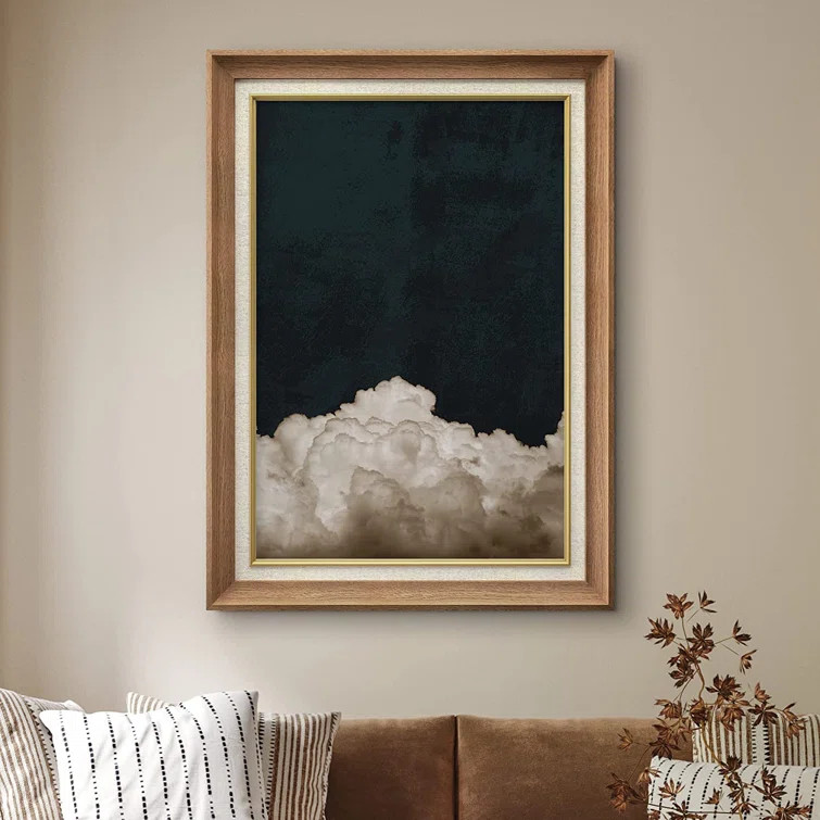 Clouds In The Sky Minimalist Rustic Decor Vintage Wall Art Frame Canvas Print Artwork Decoration | Wayfair North America