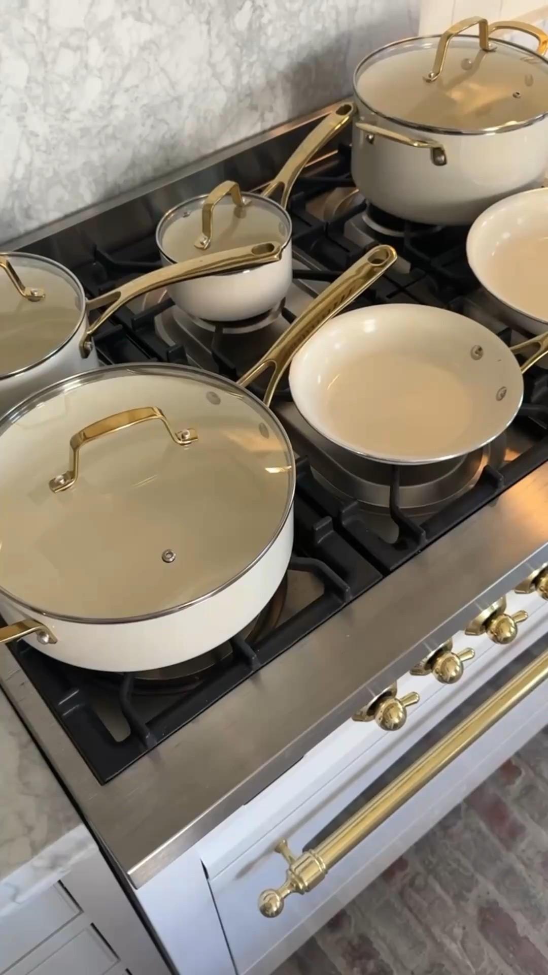 I love love love this Martha Stewart non-stick 10 piece set! The gold details go perfectly with the rest of our kitchen hardware. + Under $200!

#LTKmorningroutine #LTKHome #LTKmomlife