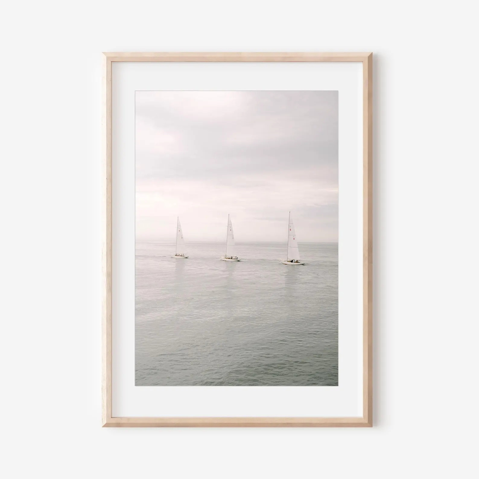 Three Sailboats at Sea Nantucket Coastal Wall Art, Nautical Photography Print, Ocean Decor, Sailb... | Etsy (US)