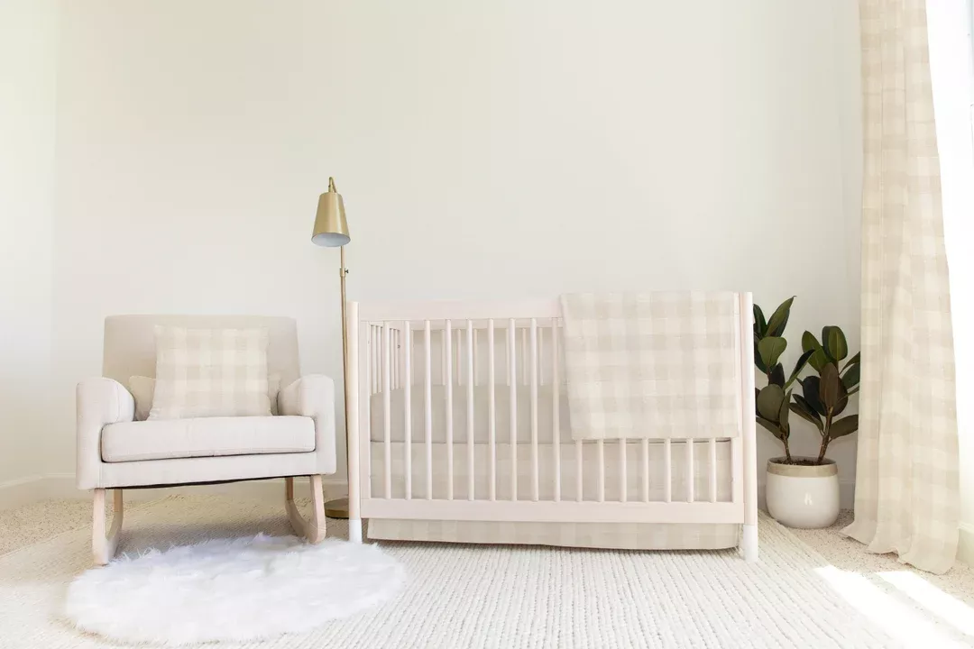 Beige crib outlet skirt