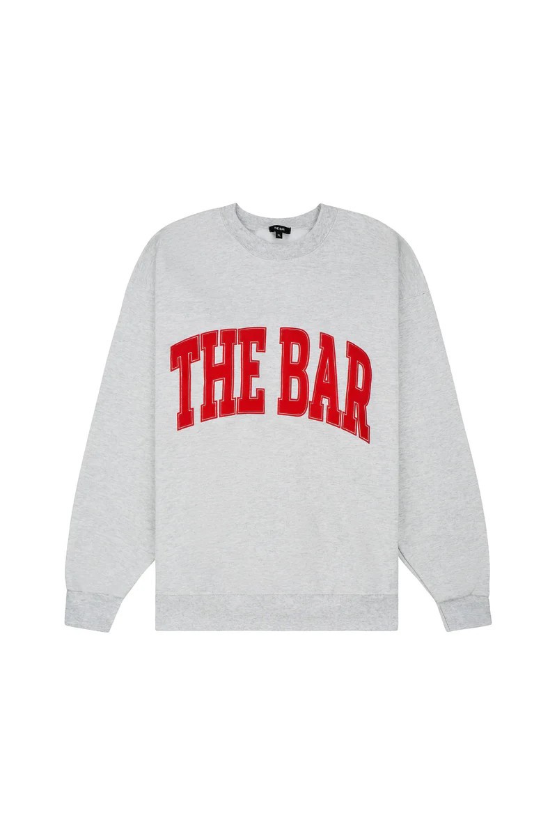 VARSITY SWEATSHIRT LT HEATHER GREY/BIG APPLE RED | The Bar