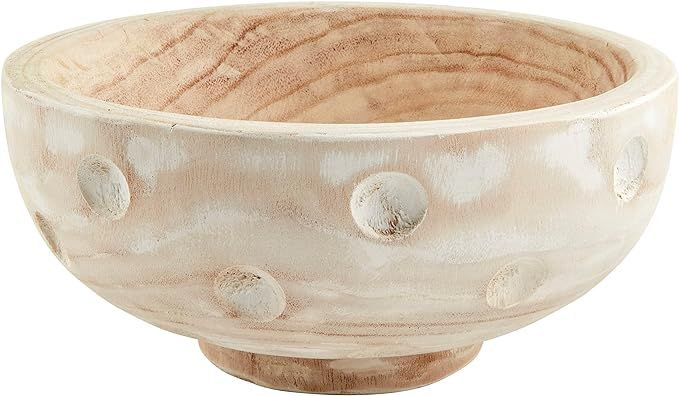 Mud Pie Dotted Wood Bowl, 5 1/2" x 12" dia, Brown | Amazon (US)