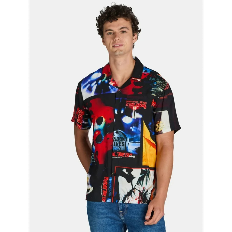 Friday The 13Th, Mens Graphic Print Rayon Shirt, Sizes XS-3XL | Walmart (US)