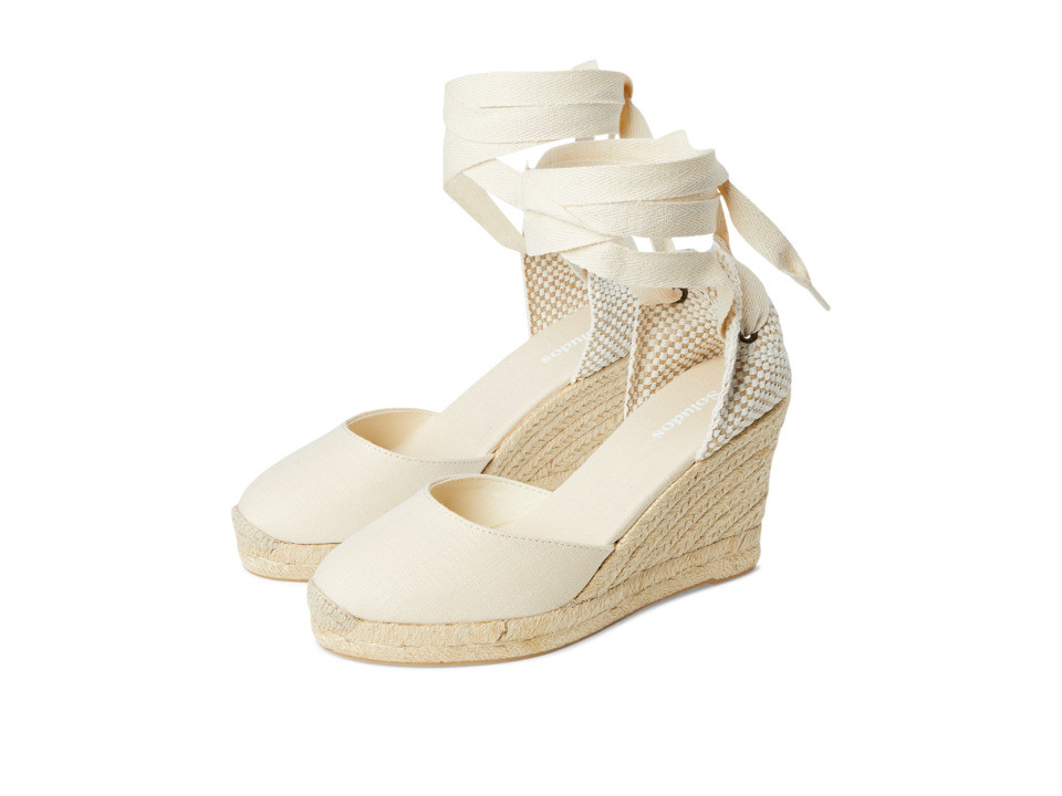 Soludos - Tall Wedge Linen (Blush) Women's Wedge Shoes | Zappos