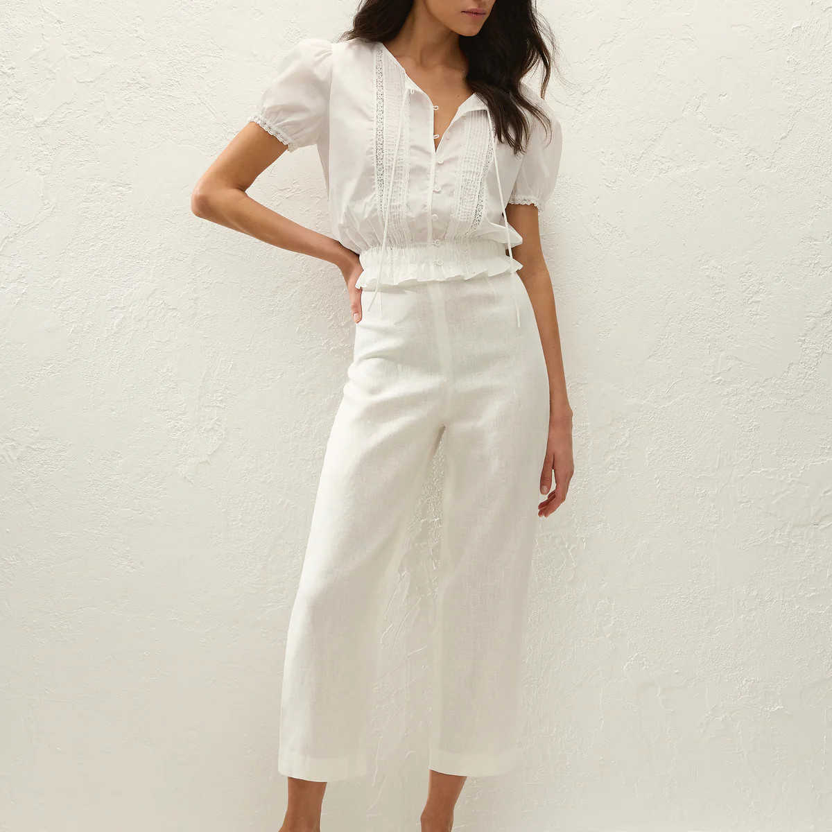 Fiora Blouse Fresco Lace White - Final Sale | Faithfull (AU)