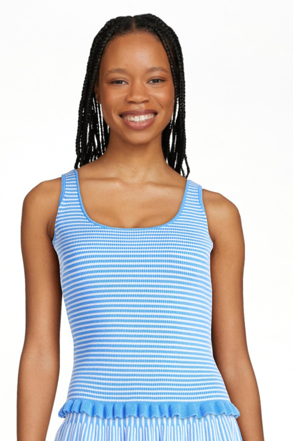Free Assembly Women's and Women's Plus Ruffle Hem Knit Tank Top, Sizes XS-4X - Walmart.com | Walmart (US)
